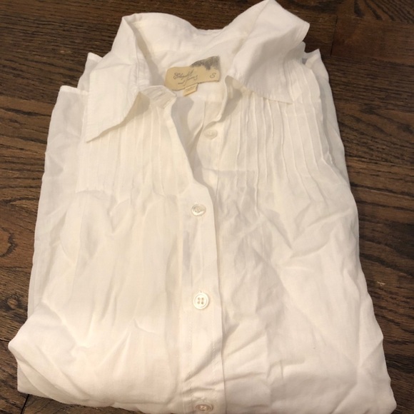 Elizabeth James white button down shirt S 🖤🖤 - Picture 2 of 7